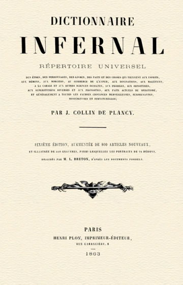 DICTIONNAIRE INFERNAL - COLLIN DE PLANCY  [Livres]