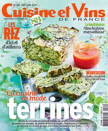 Cuisine et Vins de France N°188 – Mai-Juin 2019  [Magazines]