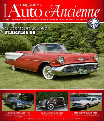 Le Magazine De L’Auto Ancienne – Octobre 2022  [Magazines]