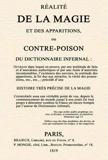 RÉALITÉ DE LA MAGIE ET DES APPARITIONS - ABBÉ SIMONET  [Livres]