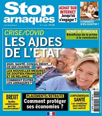 Stop Arnaques N°138 – Janvier-Février 2021 [Magazines]