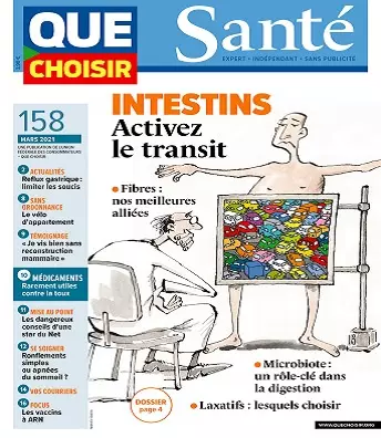 Que Choisir Santé N°158 – Mars 2021  [Magazines]